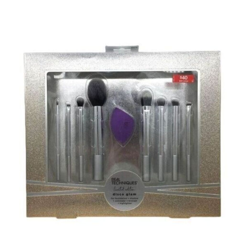 Real Technique Disco Glam Limited Edition Makeup Brush Set Gift Set New